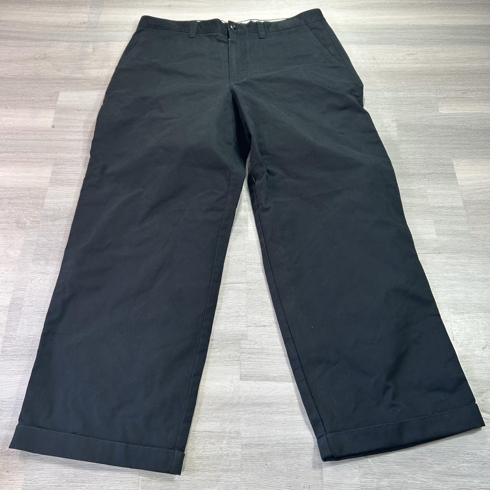 J Crew Oarsman Pants Mens 35x30 Black Cotton Giant Fit ChinoRelaxed Casual
